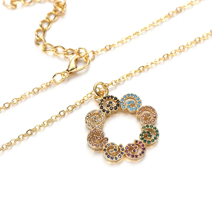 Pipitree популярное ожерелье с кулоном из кубического циркония и цветком