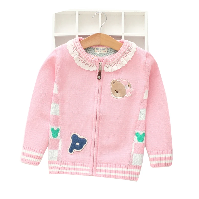 Новинка 2021 Детский свитер зимний для девочек хлопковый кардиган на молнии зимняя