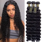 QT волосы глубокая волна пучки с закрытием бразильские волосы плетение 3 пучка с закрытием Remy человеческие волосы для наращивания