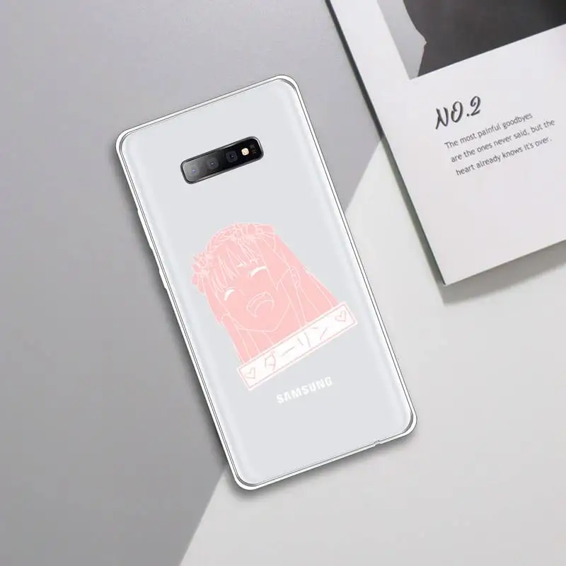 

Sexy anime girl Two zero lovely Pink Phone Case Transparent For Samsung Galaxy A 71 21s S note 8 9 10 plus 20 ultra