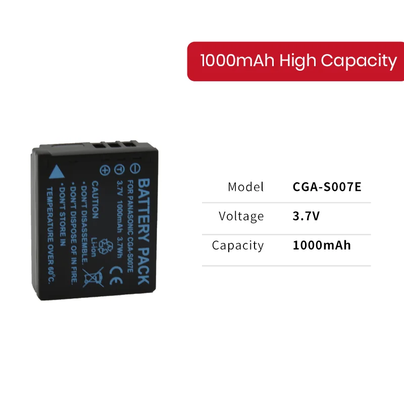 EPHESTION CGA-S007 батарея для камеры S007E S007 S007A BCD10 Батарея/USB кабель для Panasonic Lumix DMC TZ1 TZ2 TZ3 TZ4 TZ5 TZ50 TZ15 батареи bateria