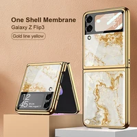 for samsung galaxy z flip 3 case marble hard shockproof back cover for galaxy z flip3 5g phone coves fundas with car ring cases
