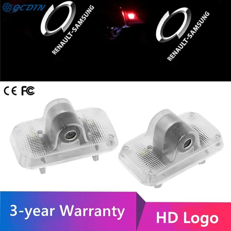 

QCDIN for Renault Samsung HD LED Car Door Lights Logo Projector Light Welcome Lights SM7 SM5 QM5