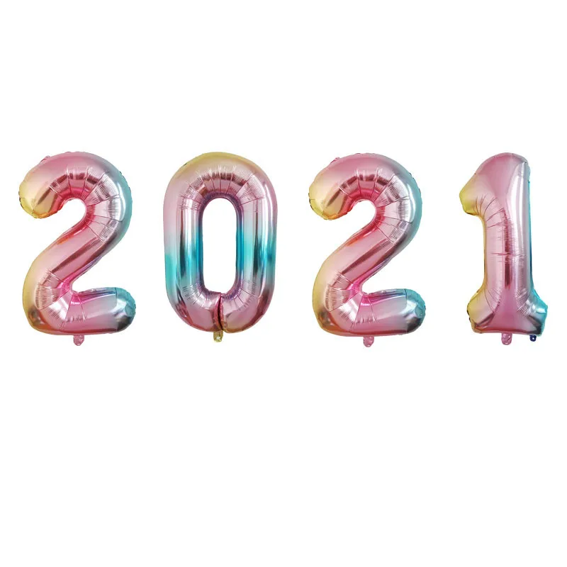 Chicinlife 4 шт. 32 дюйма 2021 цифры фольгированные воздушные шары новогодвечерние