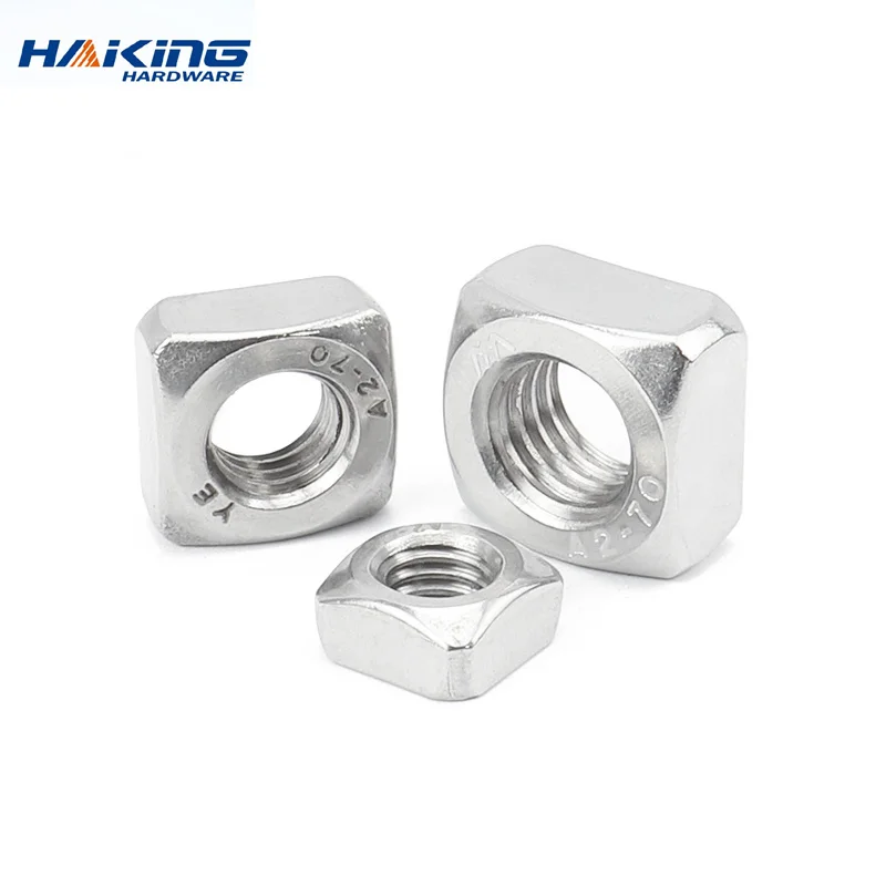 2/50 Pcs M3 M4 M5 M6 M8 M10 DIN557 GB39 304 Stainless Steel High Quality Square Nuts Metric Threaded Nut Foursquare Quadrate
