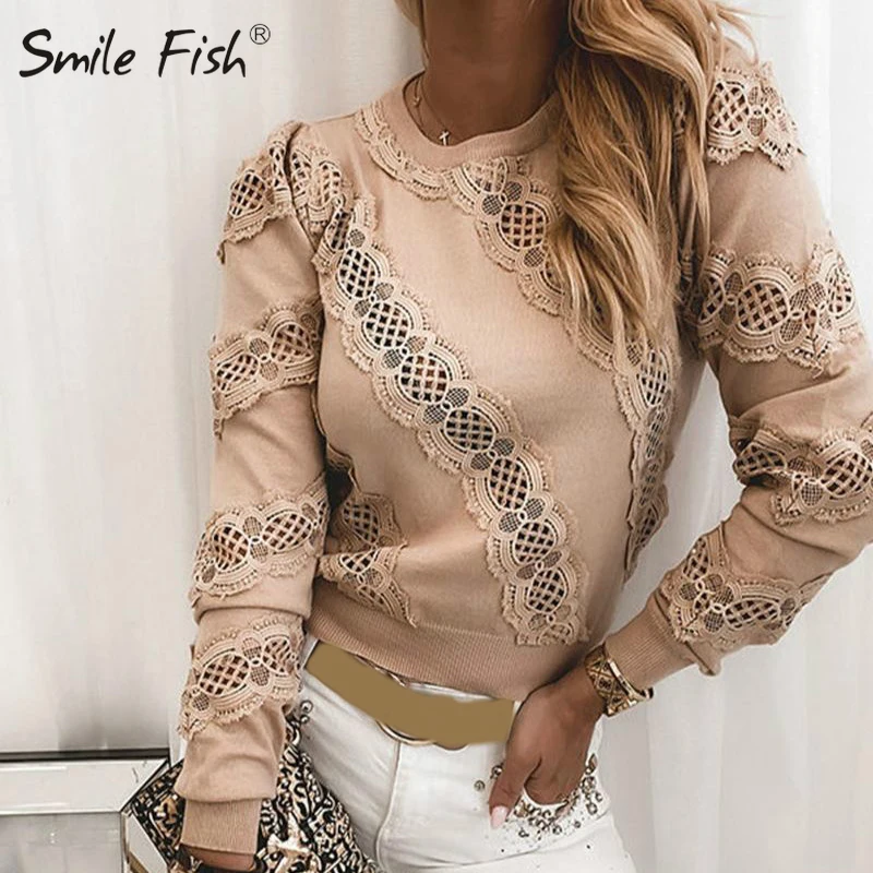 

O-Neck Pullovers Tops Ladies Long Sleeve Blouse Shirts Autumn Fashion Patchwork Print Blusa Women Casual Elegant Sequins M0107