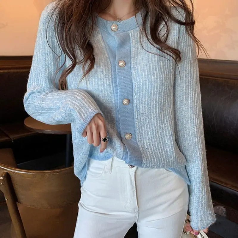 

Women's short small fragrance knitted cardigan top women's 2021 spring new gentle wind loose thin sweater fashion