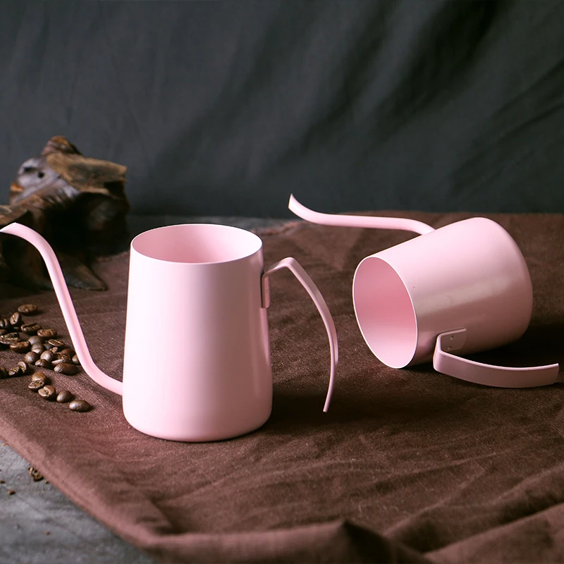 Кувшин для кофе с молоком портативный компактный дорожный розовый кофейник из