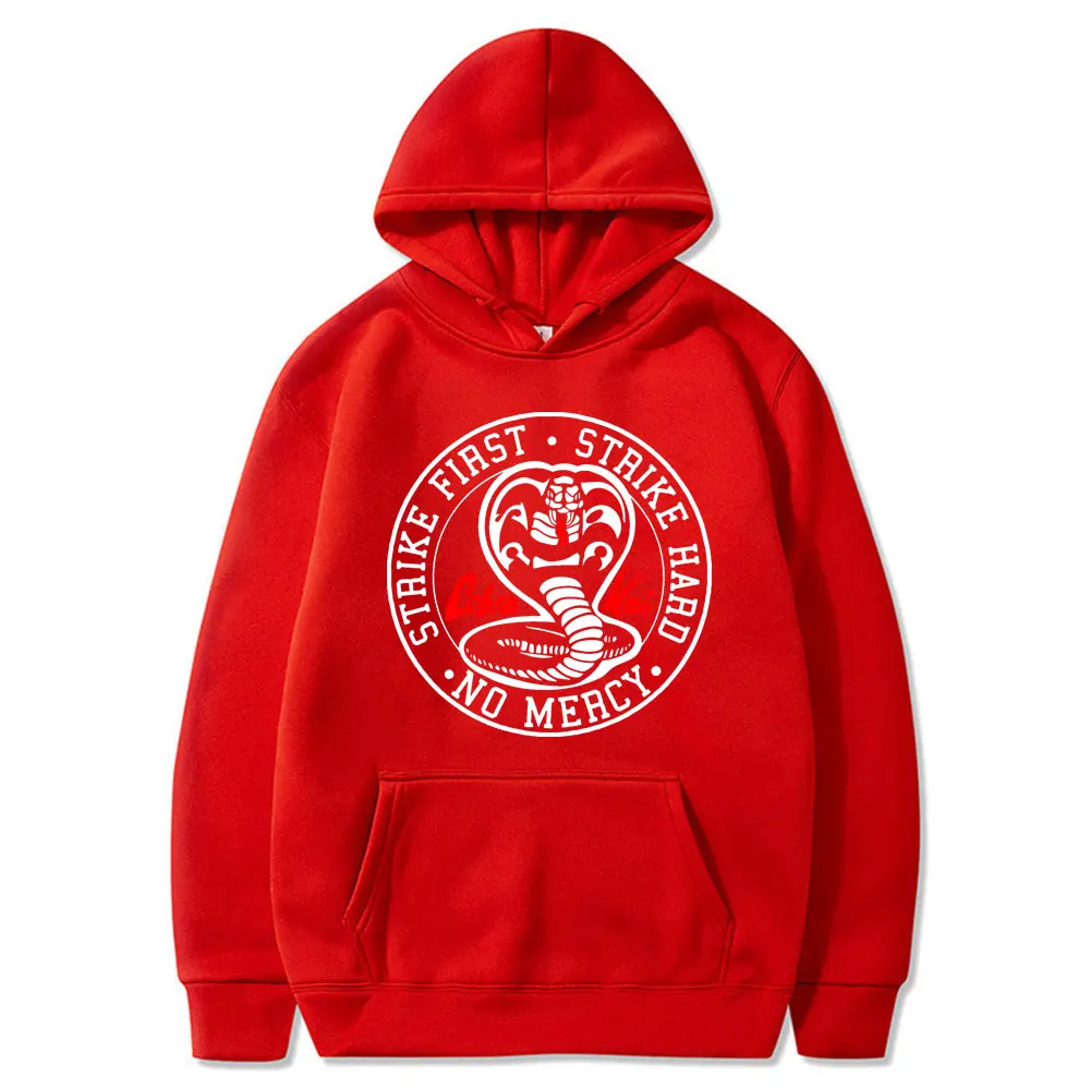 

Cobra Kai Strike First Strike Hard No Mercy Hoodie Men Sudaderas Hombre Man Hoodies Harajuku Hooded Sweatshirt Hooded Pullover