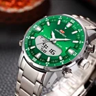Часы Wach Мужские кварцевые с хронографом, брендовые Роскошные модные спортивные водонепроницаемые полностью стальные, зеленые, 2020