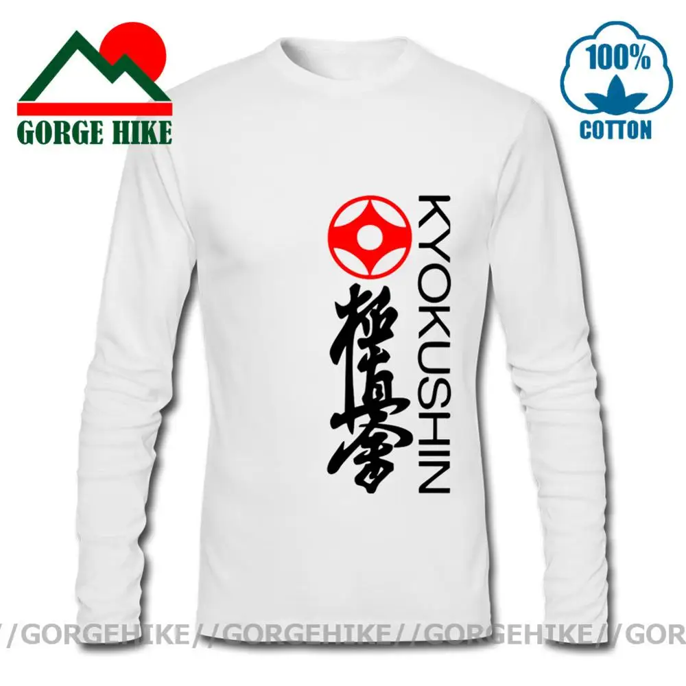 2019 модная свободная черная футболка с длинным рукавом мужские футболки Kyokushin Karate