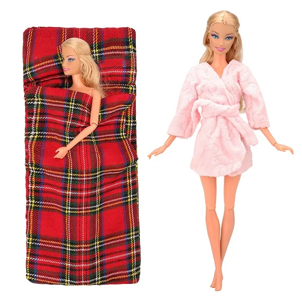 2 items No Doll Аксессуары для куклы ручной работы 2 предмета/комплект = одно платье+ один спальный мешок для Барби игрушка лучший подарок девушка куклы нашего поколения одежда - Цвет: 2 items No Doll