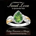 Ювелирные аксессуары Indie, модные ювелирные изделия, зеленые драгоценные камни в форме капли, подарок на Хэллоуин, кольца для девочек-подростков, ювелирные изделия для женщин в эстетике