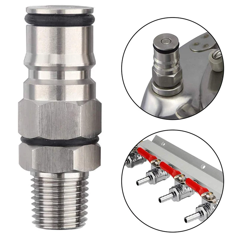 

Ball Lock Post with Poppets, 1/4 Inch Male NPT Hex Nipple, 19/32 Inch-18 Gas/Liquid Corny Keg Adapter (Liquid and Gas)