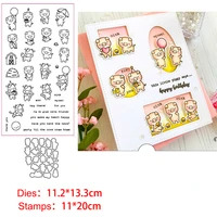 cow pig farm clear stamps and metal cutting dies diy scrapbooking photo album crafts seal punch stencils stamp and die sets
