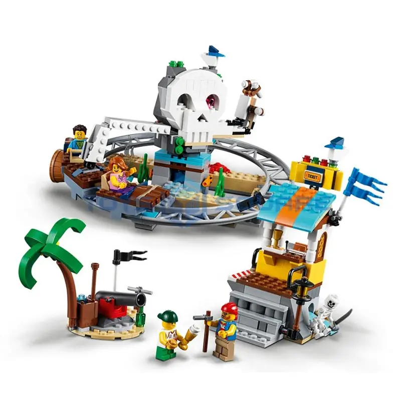 

The Pirate Roller Coaster With Street View Action Figures Bricks Model Building Blocks Set Gifts Educational Toys For Children