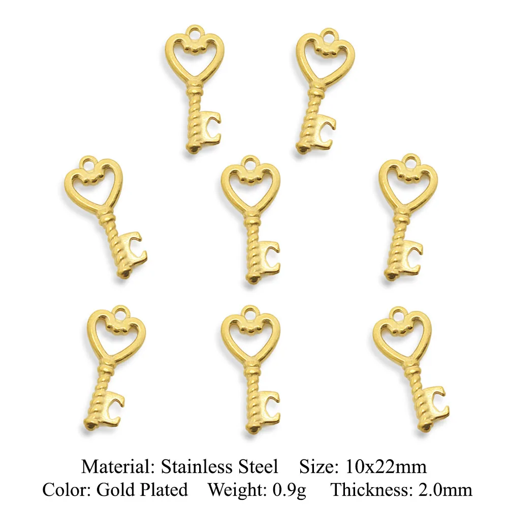 3 шт./лот Подвеска из нержавеющей стали сделай сам 10x22 мм брелок в форме сердца