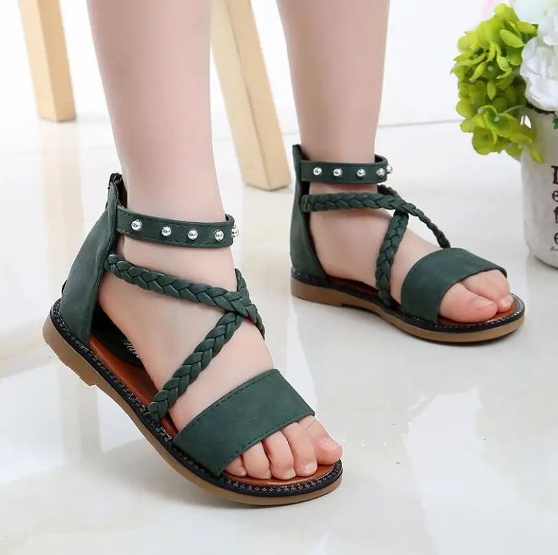 

Kids Girls Sandals New Summer Toddler Shoes Girl Non-slip Kids Beach Sandal Toddler Shoe Soft Sandals Dancing Shoes Roman Shoes