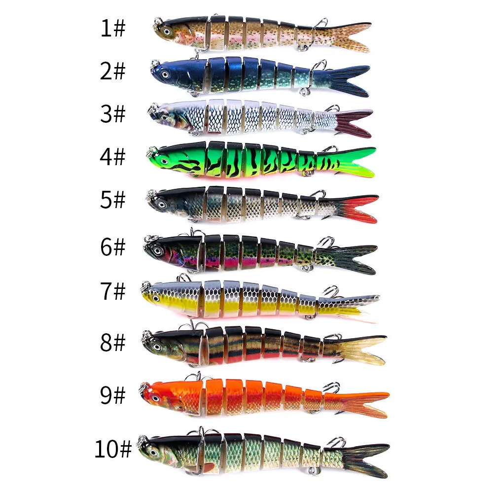 

10cm Wobblers Fishing Lures Multi Jointed Swimbait 8 Segment Crankbait Hard Artificial Bait Pike Bass Fishing Tackle