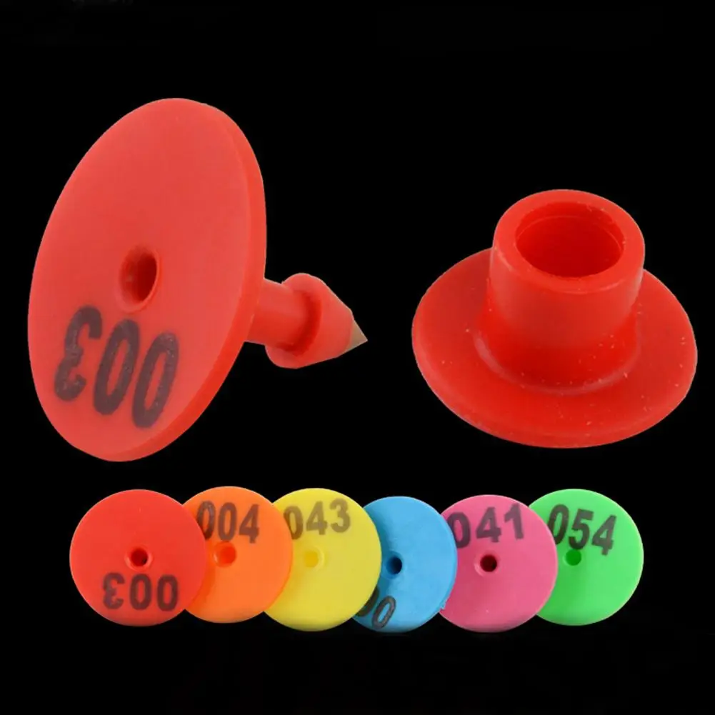 100 шт. мини Ушные бирки для животных круглые козы овцы поросенка этикетки товары