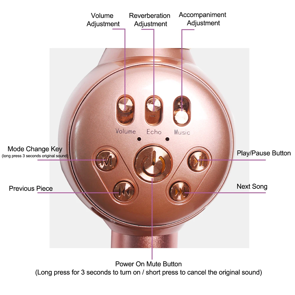 Новый обновленный беспроводной Bluetooth караоке микрофон WS858 светильник ой света