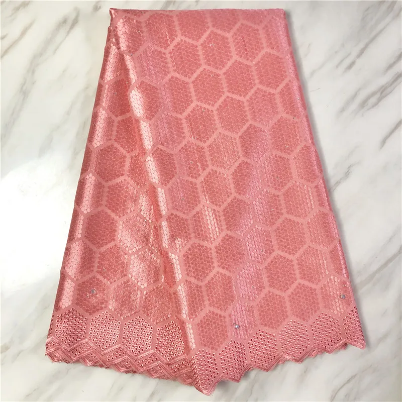 

Nice cotton material 5 yards brocade fabrics dry lace clothes sewing voile laces fabrics Africa Nigeria Lagos dress laces