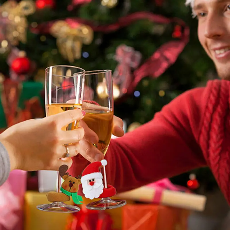 Горячая Распродажа рождественские украшения для дома бокалы Винных Бокалов