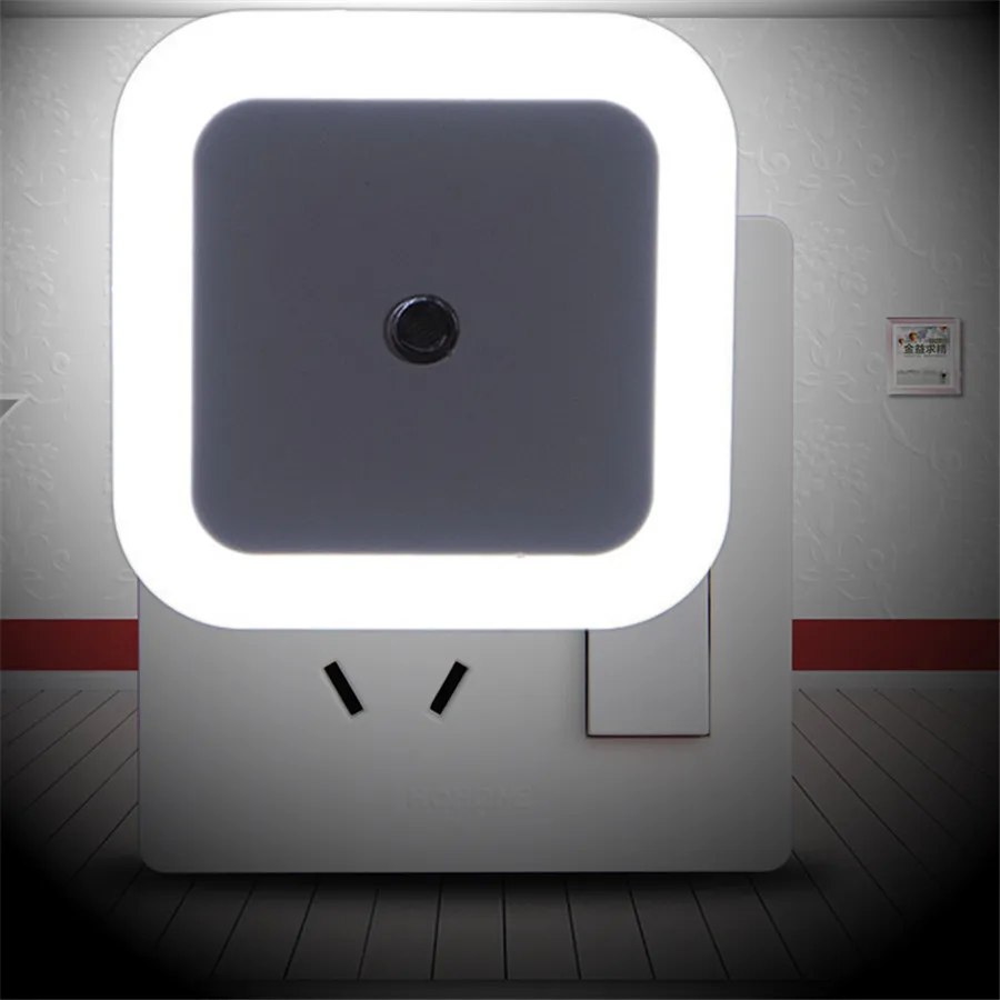 

EU/US Plug Square LED Night Light Kids Baby Gifts Children Sleeping Night Light Novelty Light Sensor Bedside Wall Lamp