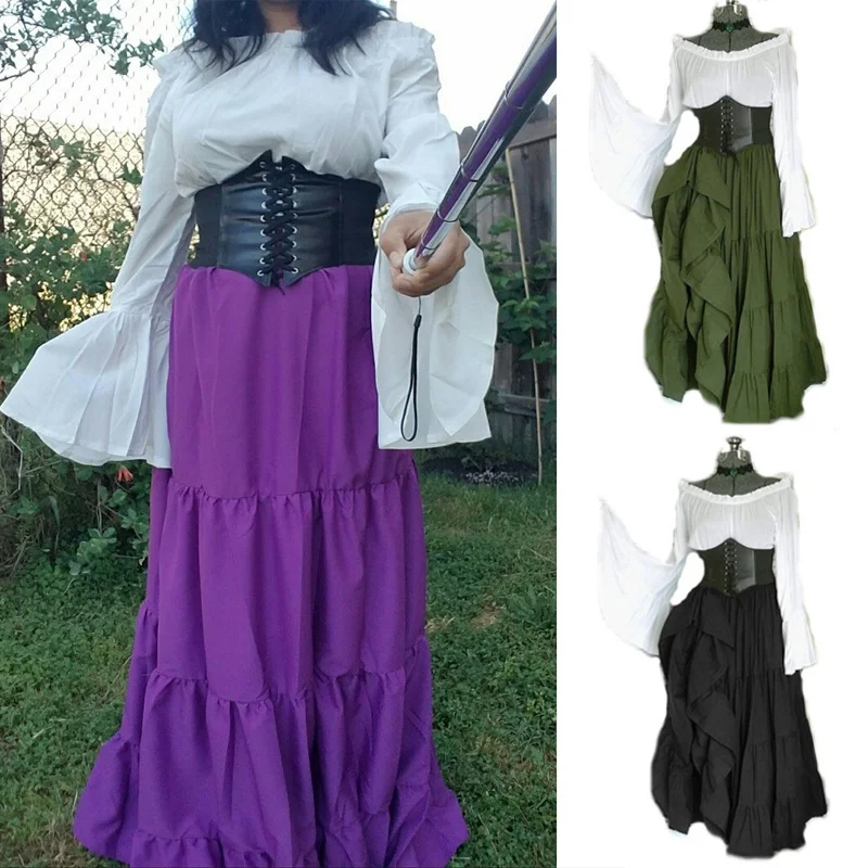 Средневековый на Хэллоуин костюм для сцены косплея Для женщин древних Ренессанс