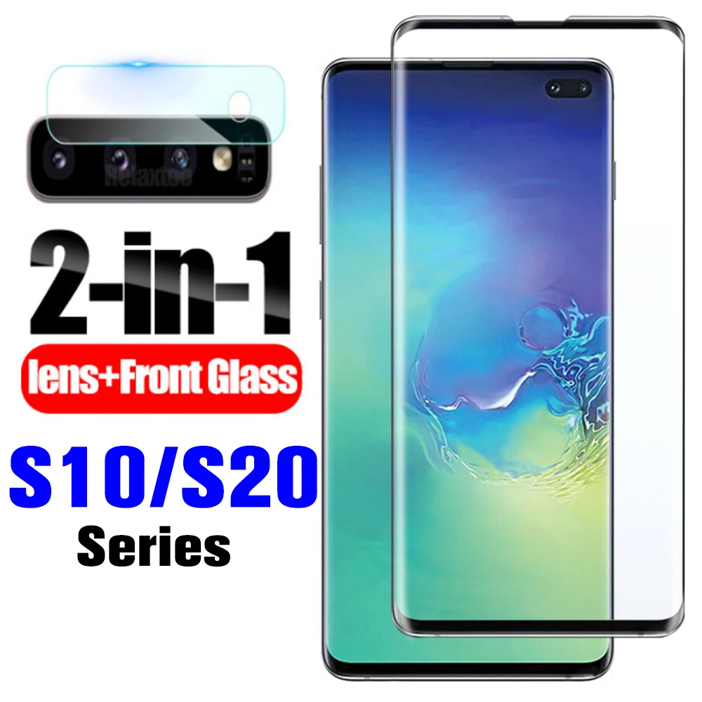 Защитное стекло 2 в 1 для samsung s 10e s10plus 10 с объективом камеры galaxy s10e s20 ultra plus защита