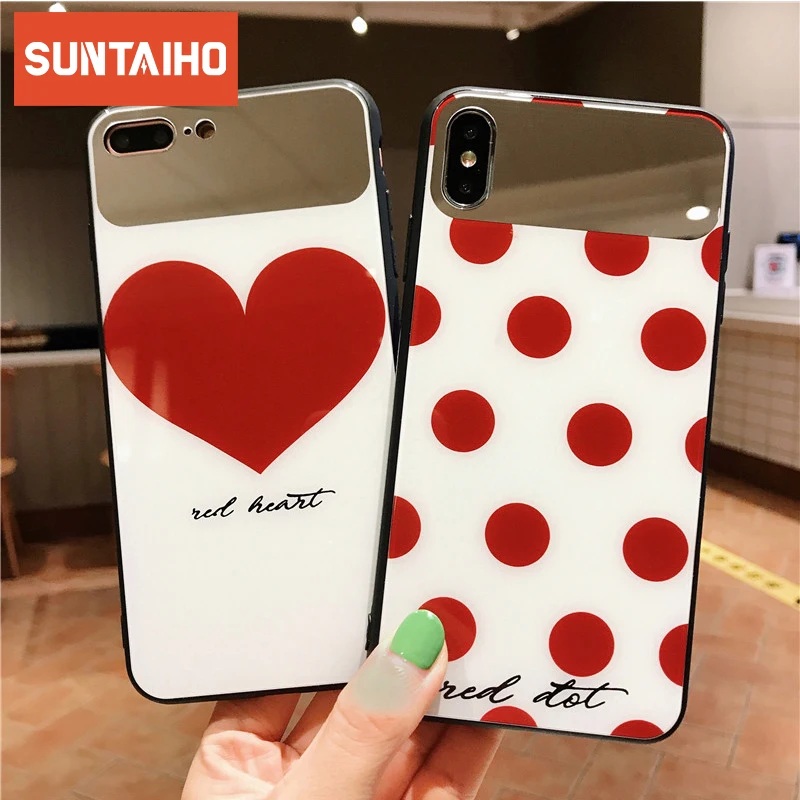 Роскошный косметический зеркальный чехол для iPhone X XR XS MAX 7 8 Plus TPU + PC задняя крышка