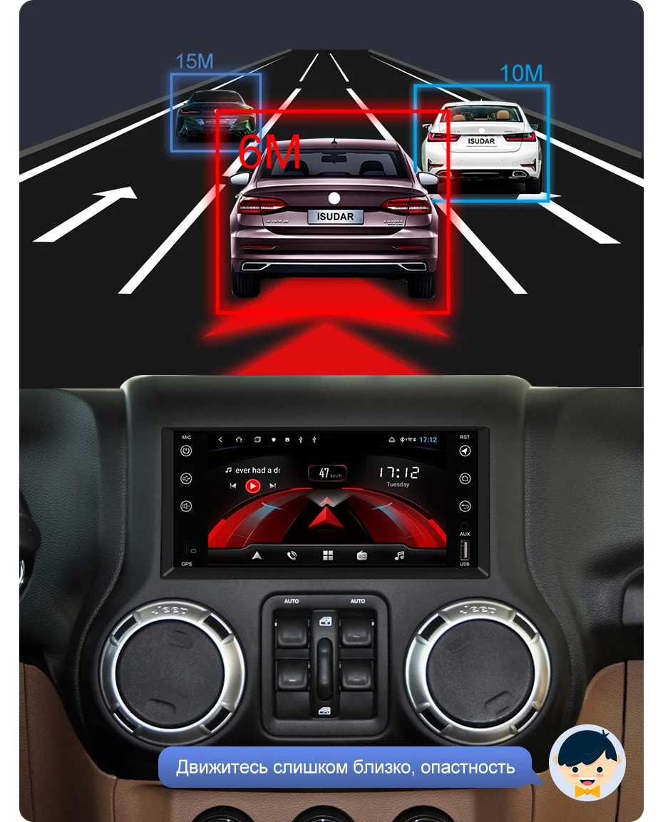 Isudar H53 4G Android 2 Din Авто Радио для Jeep/wrangler/Патриот/Компас/Путешествие автомобиля Мультимедиа gps 8 Core ram 4GB rom 64GB DVR