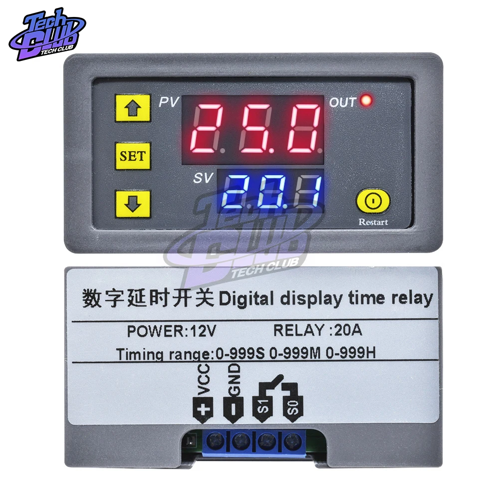 AC110V 220 DC 12V 24V Цифровой Реле времени регулируемый светодиодный дисплей