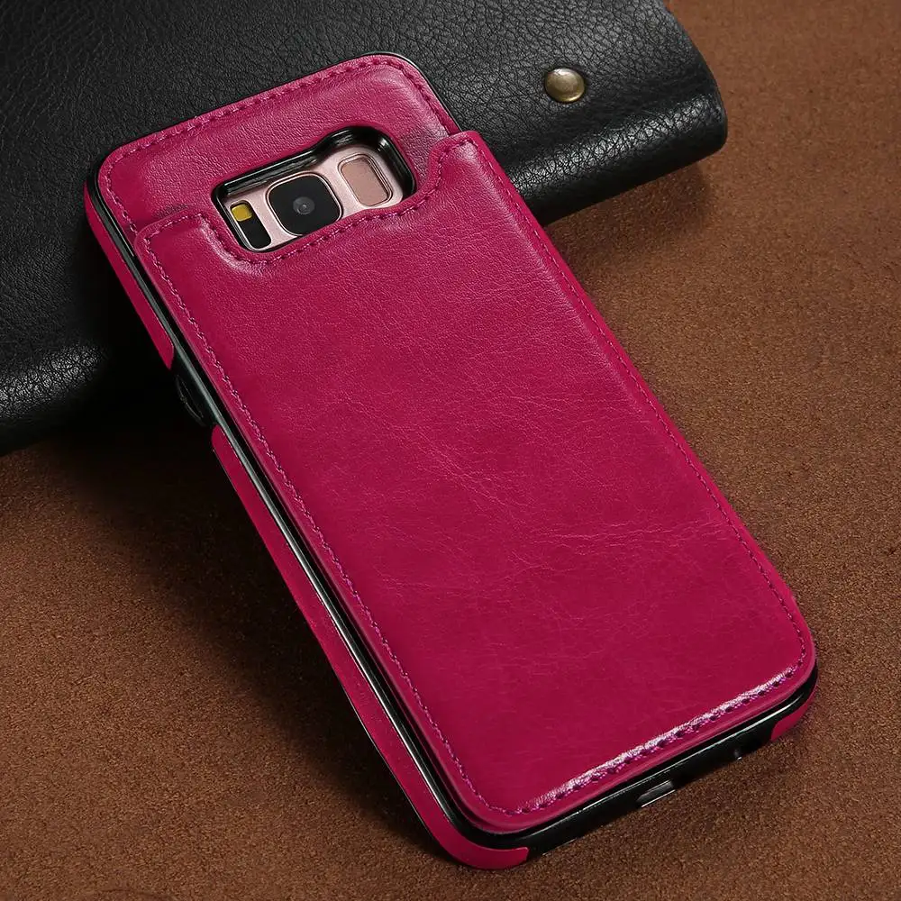Лаванда Роскошный кожаный чехол в стиле ретро для samsung Galaxy S8 Plus, чехол-книжка с подставкой и отделением для карт, чехол для iPhone samsung Note 10 S10 S9 Plus S7, чехол - Цвет: Лаванда