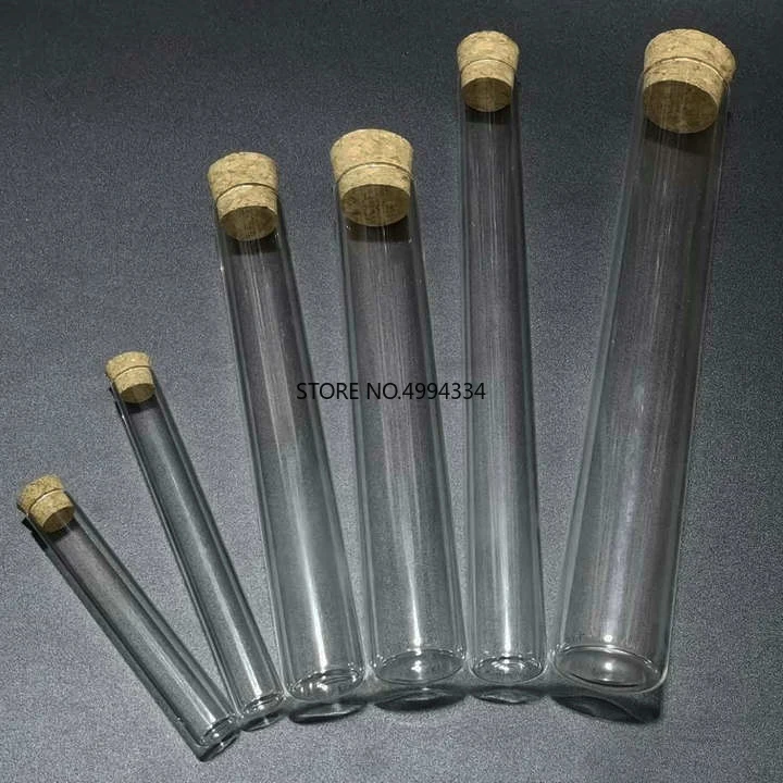 

12pcs/lot 12*100mm Clear Glass flat bottom test tubes with cork stopper for kinds of Labs/schools glassware