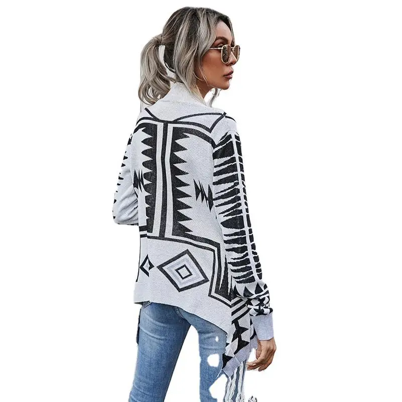 Свитер вязаный модный длинный кардиган женский Базовый теплый стильный жакет