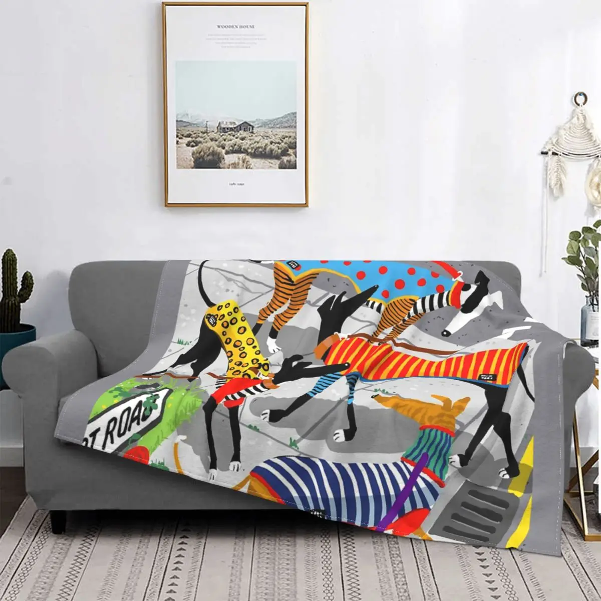 

Greyhound Whippet Sighthound Hund Gestrickte Decken Plüsch Decke Bett Sofa Tragbare Ultra-Weiche Warme Bettdecke