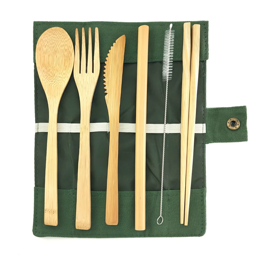 Дропшиппинг 7 шт экологичный набор деревянных столовых приборов Набор
