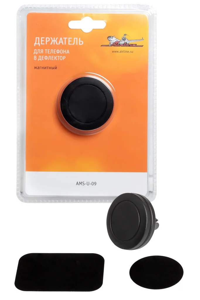 Держатель для телефона в дефлектор магнитный обрезиненный AIRLINE AMS-U-09 | Автомобили