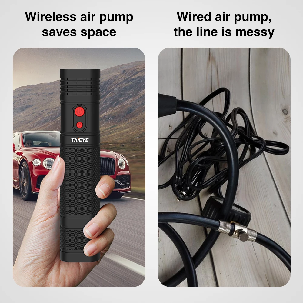 

ThiEYE Car Air Compressor DC 12 Volt Portable Tire Inflator Air Pump Digital Screen LED Light Car Accessories