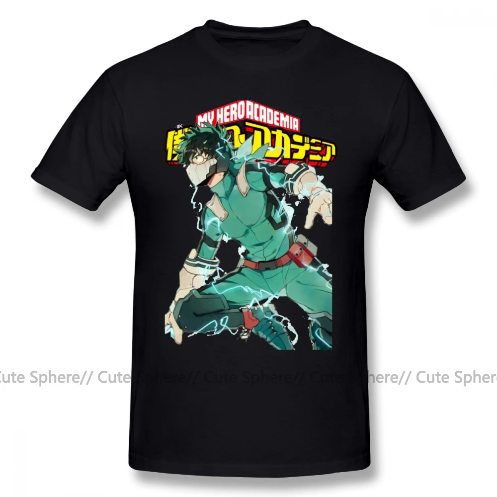 Deku футболка Deku с полным воротником, футболка My Hero Academy, потрясающая Базовая футболка, футболка из 100 хлопка с принтом XXX Man, футболка - Цвет: Black