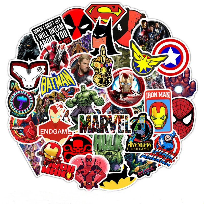 The Marvel Hero Stickers Bedroom Decor Wall Skateboard Luggage Guitar Laptop Motocycle Bumper Car Phone Graffiti PVC | Дом и сад