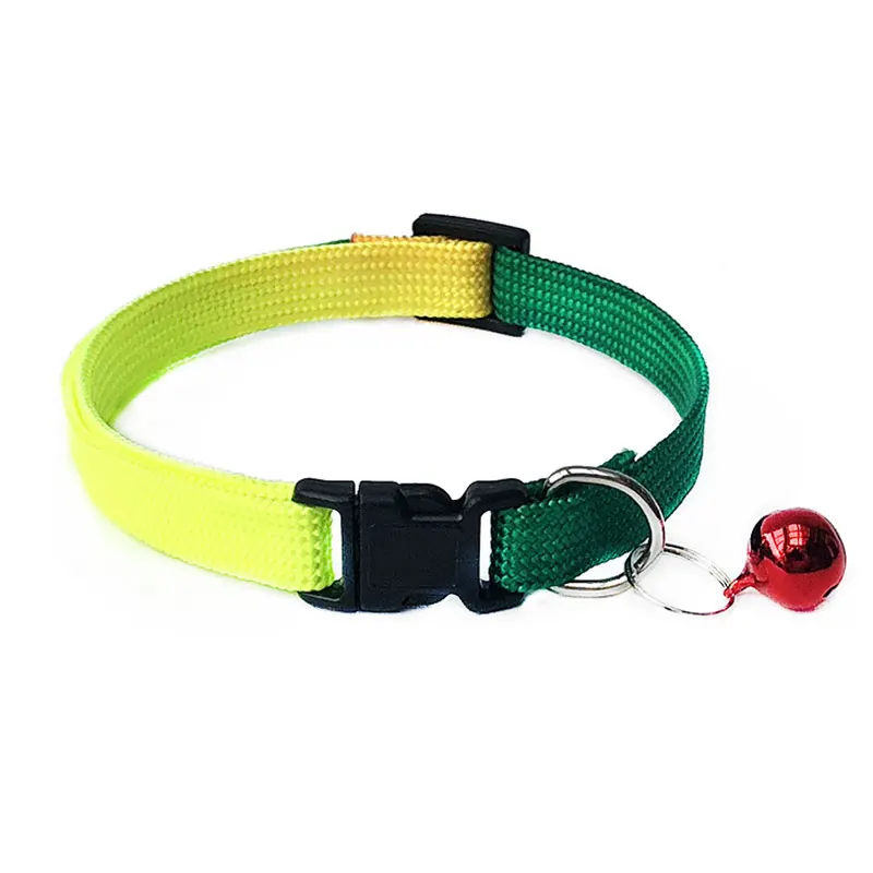 1 шт. случайный цвет Радужный ошейник колокольчик для домашних животных Регулируемый подходит кошек и