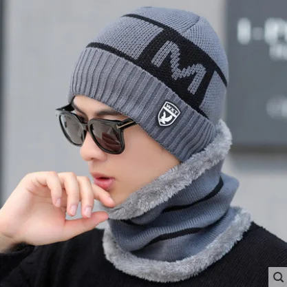 Шапка мужская зимняя Корейская версия на все сезоны Толстая теплая шапка