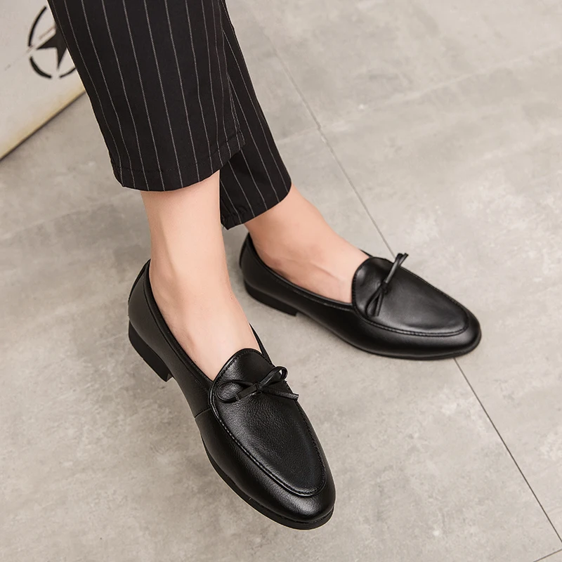 Обувь мужские лоферы на плоской подошве без застежки Мужские для вождения