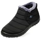 Мужские ботинки, Зимняя мужская обувь, теплые меховые зимние ботинки, плюшевая подкладка, нескользящая подошва, водонепроницаемые черные ботинки для мужчин