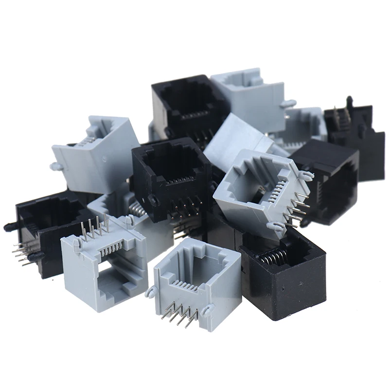 10 шт./лот RJ45 8P8C компьютер Интернет сеть PCB разъем | Строительство и ремонт