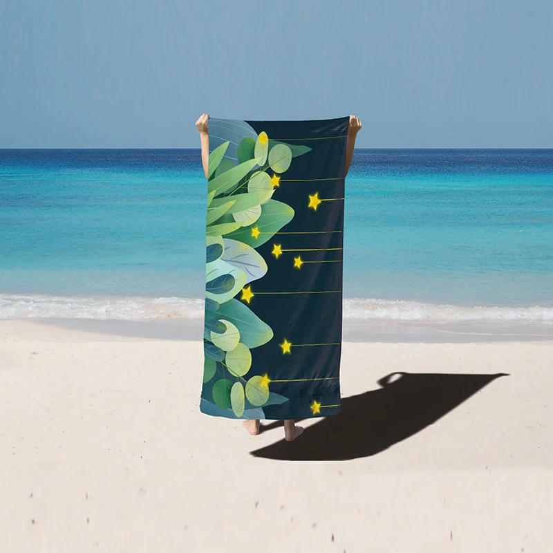 

Tropical Printed Microfiber Towels Sand Free Super Absorbent Towel Quick-drying Portable Beach Towel For Swimming Seaside Bath