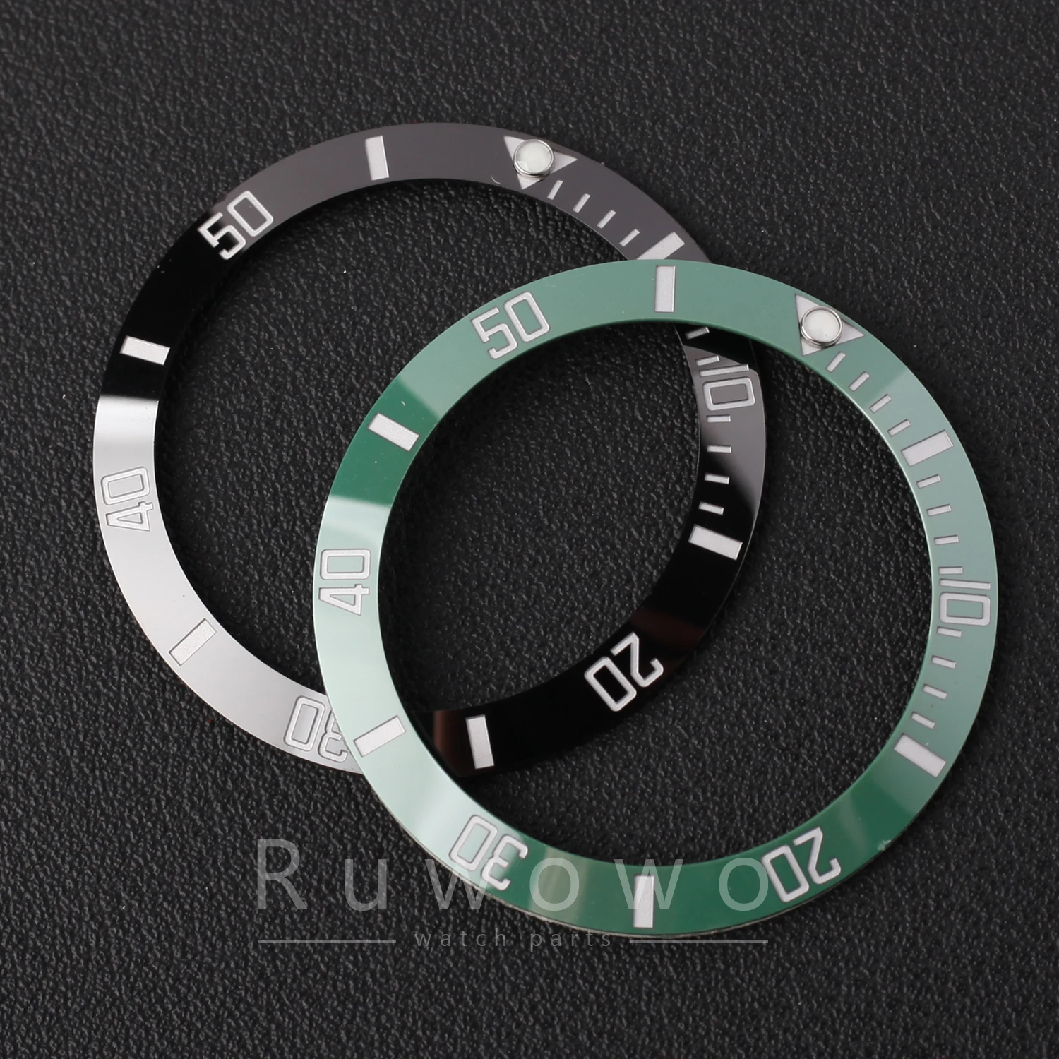 Quality Watch Part 38mm ceramic bezel for submariner case white gold plated original luminous