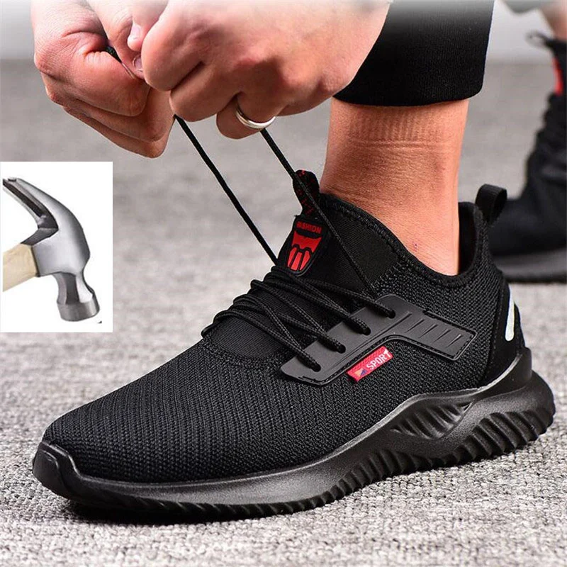 

Steel men's safety shoes, anti piercing safety boots, breathable industrial anti slip shoes, autumn, 2020